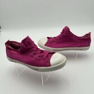 VTG UGG Australia 3138 Girls Size 5 Pink Suede Sherpa Sneakers Lace-Up Shoes